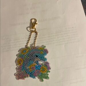 Handmade dolphin diamond art keychain